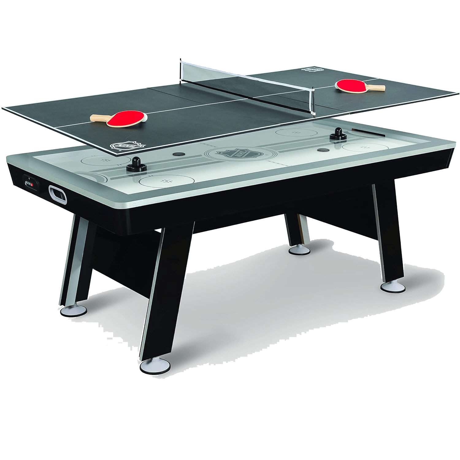 NHL 80" EastPoint Multi-Game Tables, Play 2-in-1 Air Hockey Table with Table Tennis Top Best Air Hockey Tables