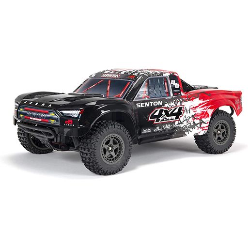 best christmas gifts for kids rc cars - ARRMA 1/10 SENTON 4X4 V3 3S BLX Brushless Short Course Truck RTR (Transmitter and Receiver Included, Batteries and Charger Required), Red, ARA4303V3T2