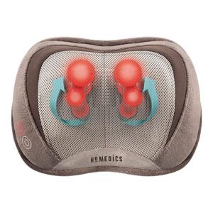 best christmas gifts for mom massage equipment - Homedics Back and Neck Massager, Portable Shiatsu All Body Massage Pillow with Heat, Targets Upper and Lower Back, Neck and Shoulders. Lightweight for Travel